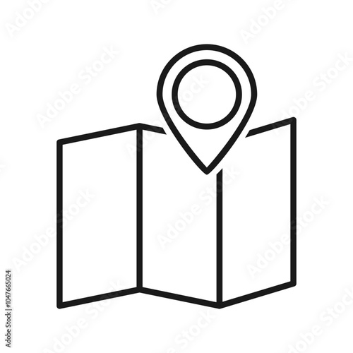 Map with GPS pin. Navigation and direction icon vector