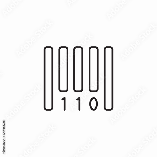 bar code icon sign vector