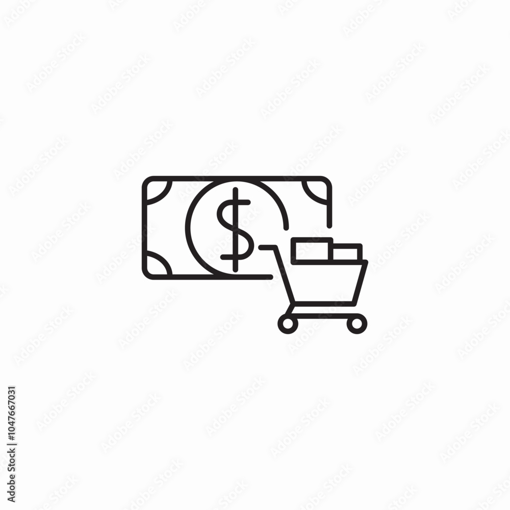 shopping money icon sign vector shopping money icon sign vector