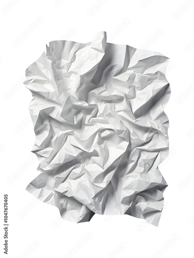 Crumpled yet clean white paper poster with visible creases, isolated on a transparent or white background. Crumpled yet clean white paper poster with visible creases, isolated on a transparent or white background.