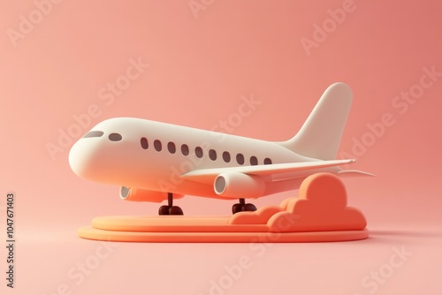 Wallpaper Mural 3d icon of, aircraft, cute shape, minimalist  Torontodigital.ca