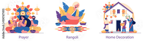 Divali. Flat Vector Illustration