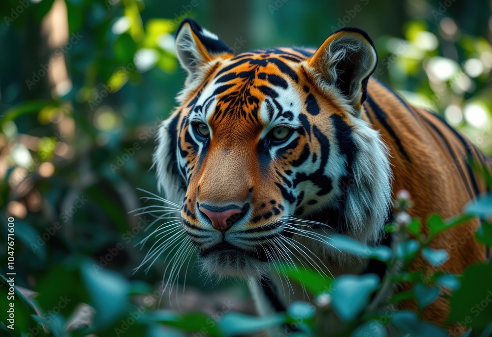 Fototapeta premium Majestic tiger in nature's embrace