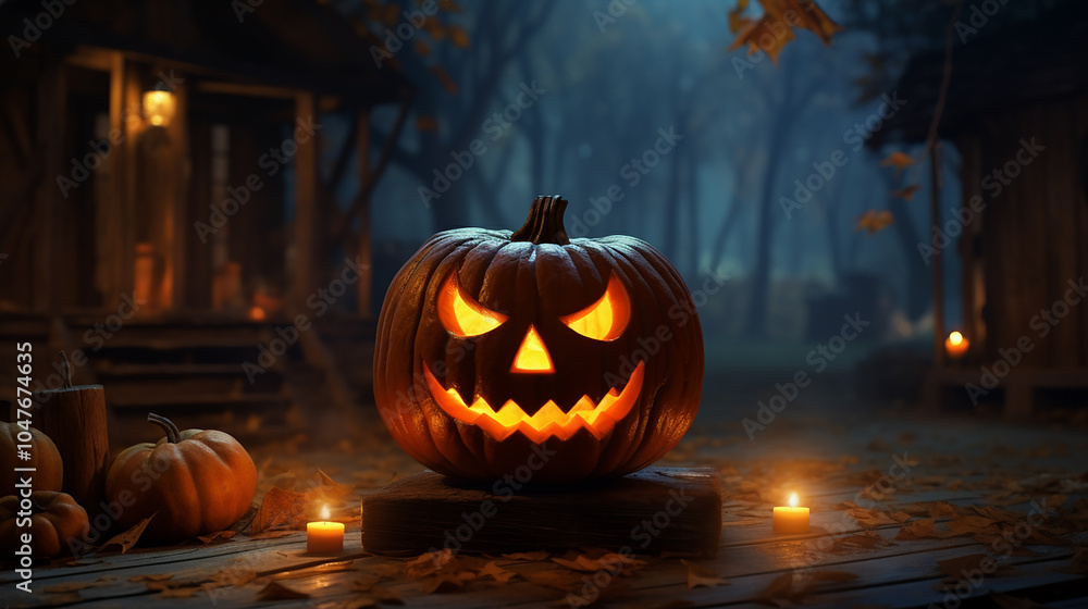 halloween pumpkin on a dark background halloween pumpkin on a dark background
