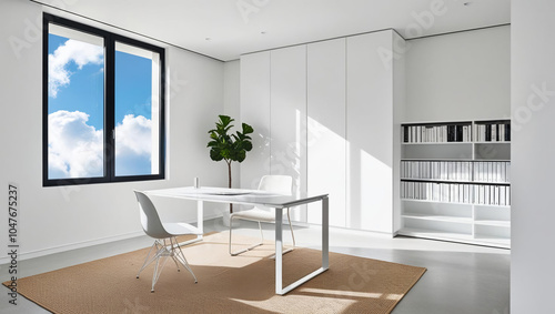 modern living room with window