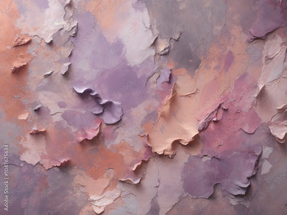 Fototapeta premium Abstract Impasto Painting with Pastel Colors and Textured Background