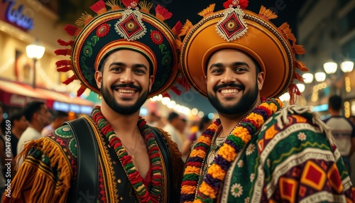 Festive celebration in traditional attire