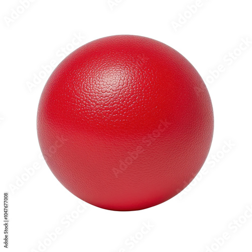 A vibrant red dodgeball with a textured surface, perfect for sports and play. isolated on white background.