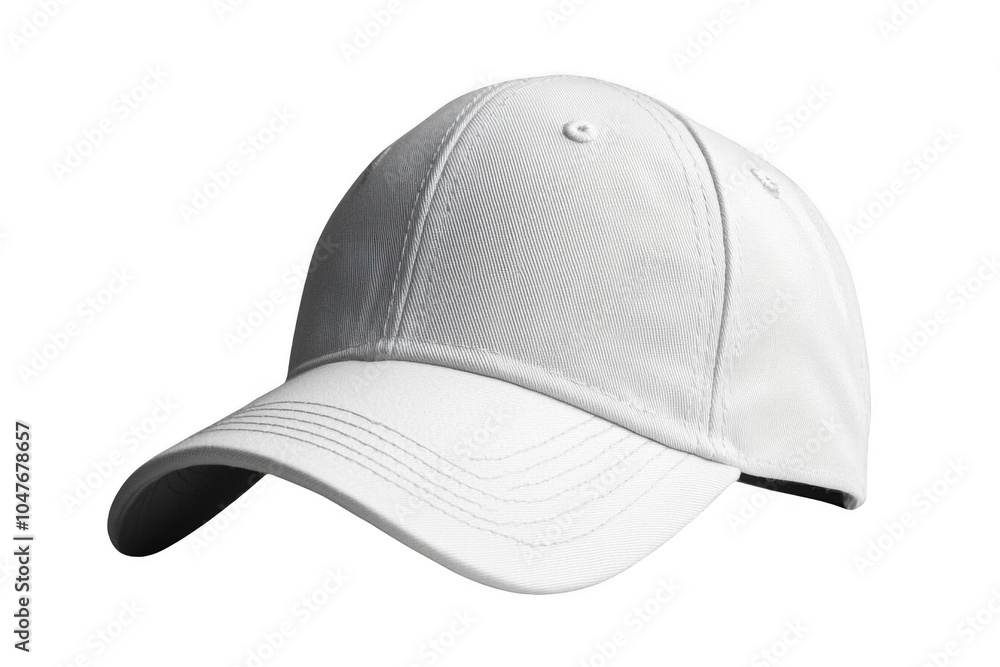 White baseball cap isolated on transparent background, png file, no background png file