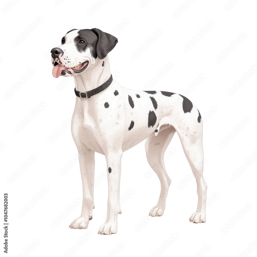 Happy dog, playful and friendly, standing on white isolated background. Happy dog, playful and friendly, standing on white isolated background.