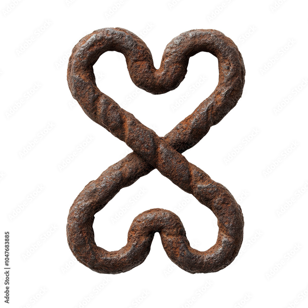 Rusty metal decorative element in unique shape, isolated on white background. Rusty metal decorative element in unique shape, isolated on white background.