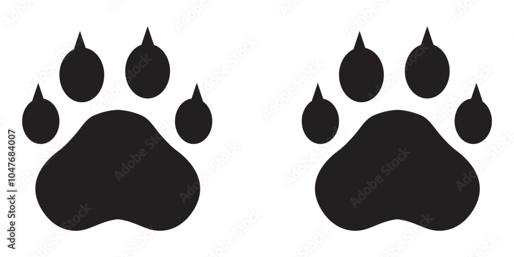 Fototapeta premium Animal Paw icon vector illustration. Flat style animal Paw icon on a white background.