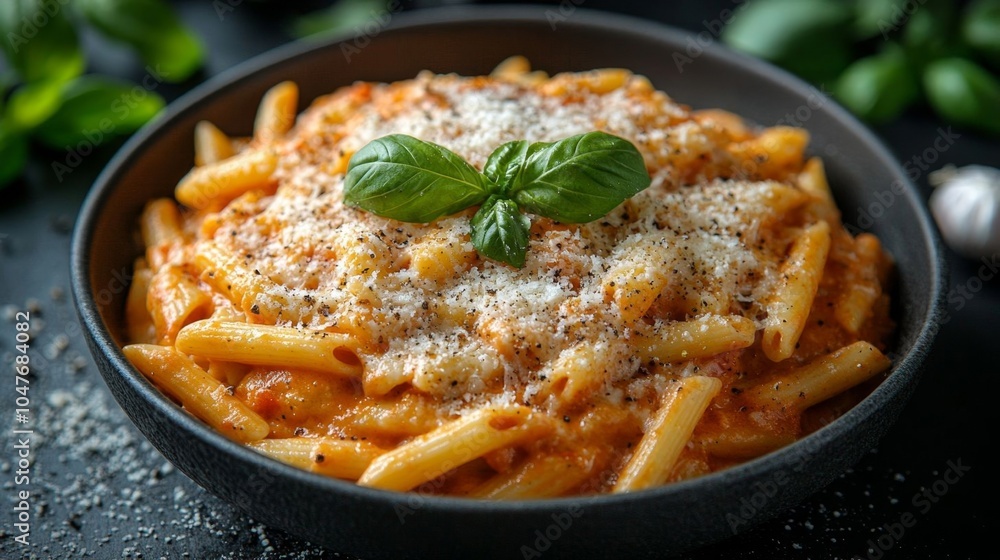 Creamy pasta with vodka sauce. Creamy pasta with vodka sauce.