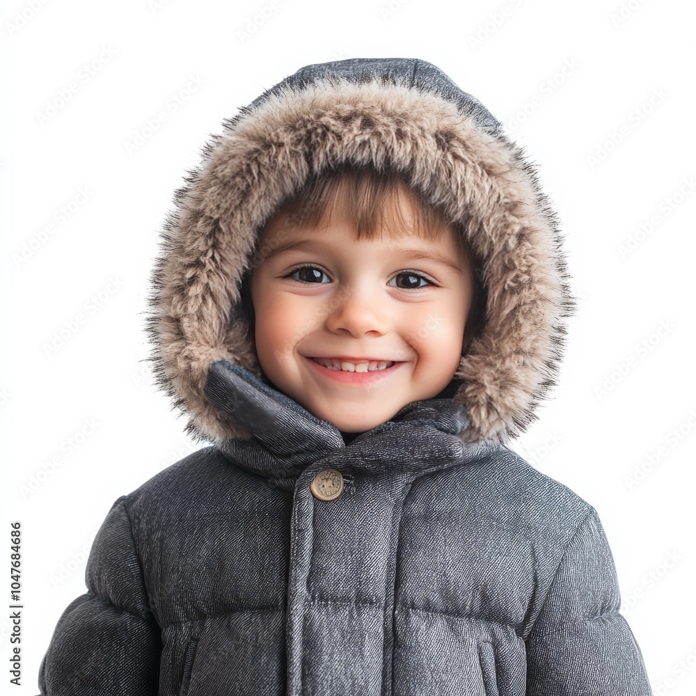 Boy in winter coat on white background. Boy in winter coat on white background.