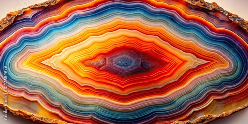 Symmetrical Agate stone with colorful bands