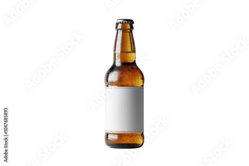 Beer bottle mock up isolated on transparent background, png file, no background png file