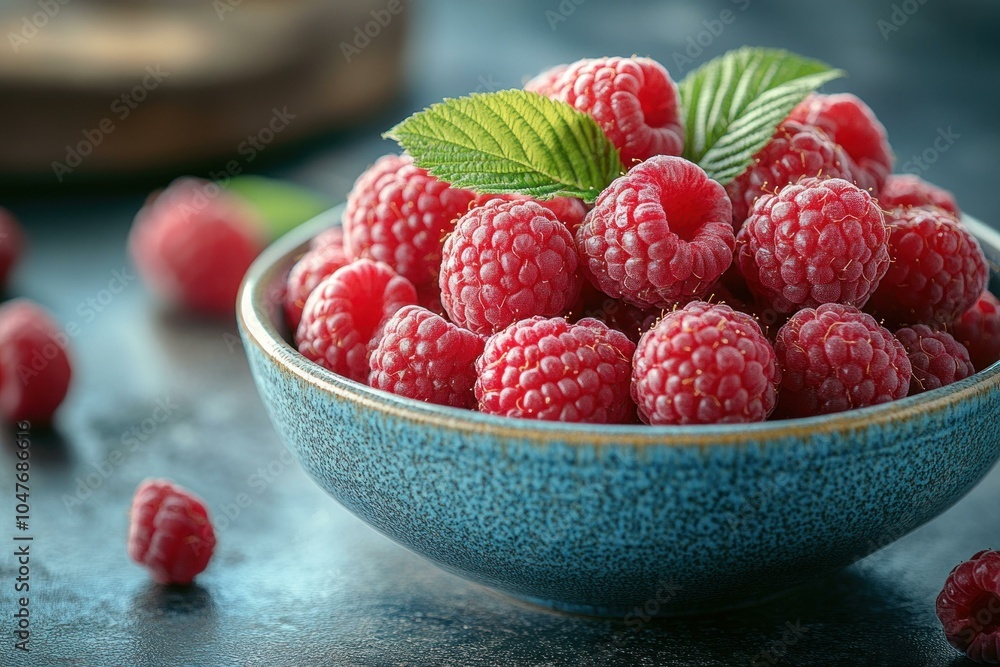 A 45 Angle shot of raspberries piled high in a A 45 Angle shot of raspberries piled high in a