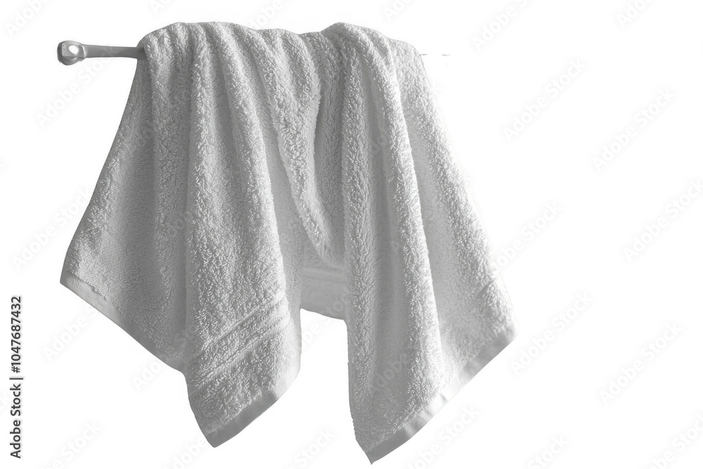 White hung towel isolated on transparent background, png file, no background png file White hung towel isolated on transparent background, png file, no background png file