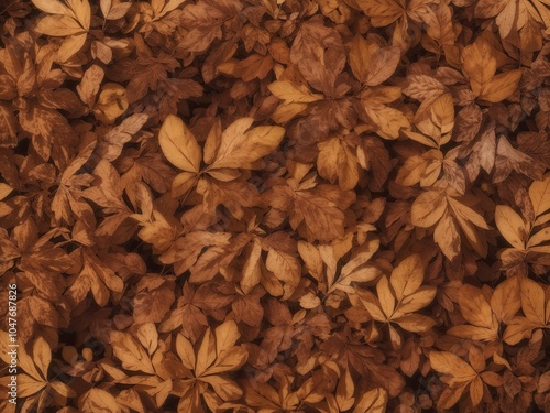 Autumn Leaves Texture: A Close-Up of Dried Brown Leaves