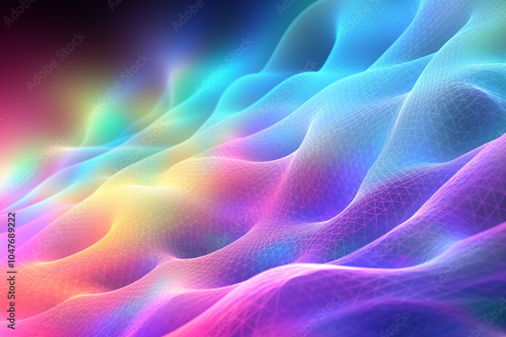 Obraz premium Vibrant Abstract Digital Waves in Multicolor Spectrum