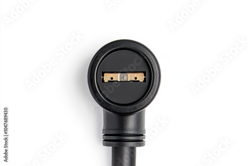 3-pin electrical cable plug or PC power cord: outlined on white background with clippng path photo