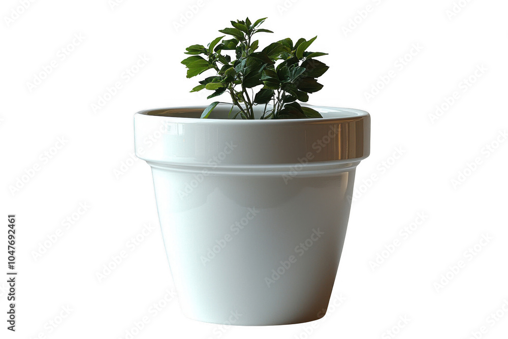 Fototapeta premium White plastic pot isolated on transparent background, png file, no background png file