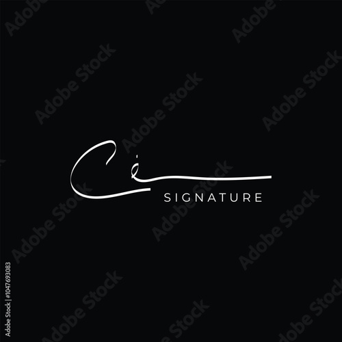 CI initial letter handwriting and signature logo, c i elegant Symbol design template