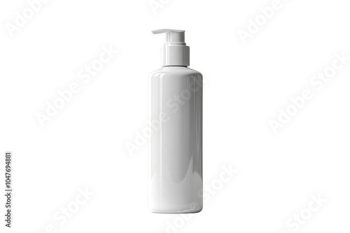 White lotion bottle isolated on transparent background, png file, no background png file