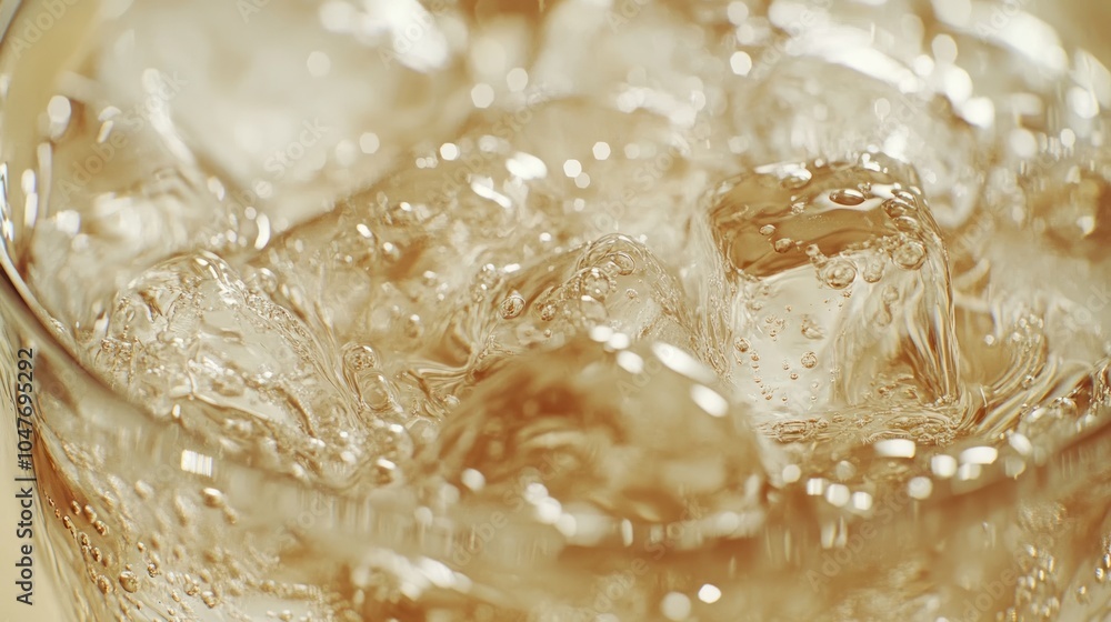 Close-up of ice cubes in a glass of sparkling water. Close-up of ice cubes in a glass of sparkling water.
