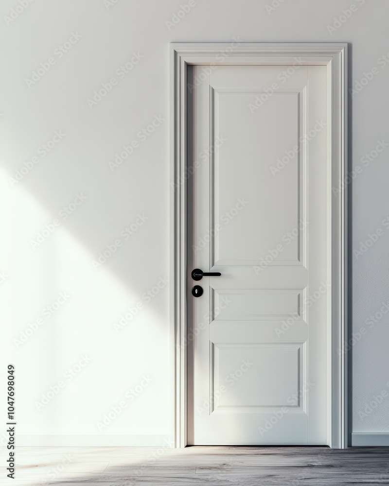 Minimalist White Door in Sunlight Minimalist White Door in Sunlight