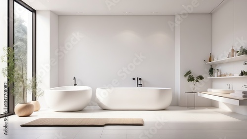 modern bathroom with white furniture