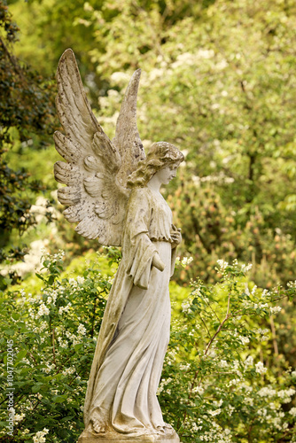 statue in the cemetery close up