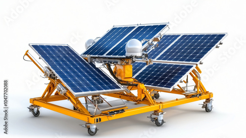 Minimalist flat lay of solar panels showcasing modern technology and innovation. arrangement highlights efficiency and design of renewable energy solutions