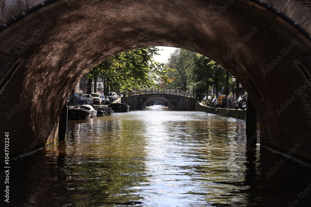 Reguliersgracht with the seven bridges in Amsterdam, Netherlands Amstel