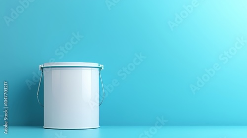 A mock-up template of a glossy paint can in 3D