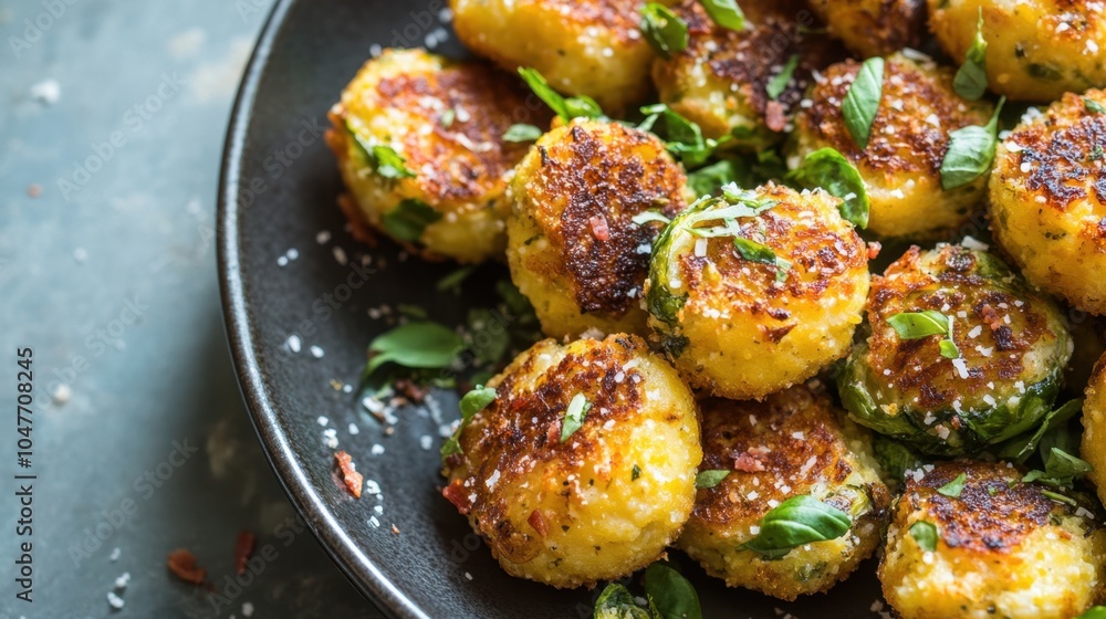 Savory Polenta Cups with Bacon and Brussels Sprouts. Cheesy Polenta Bites with Brussels Sprouts Savory Polenta Cups with Bacon and Brussels Sprouts. Cheesy Polenta Bites with Brussels Sprouts