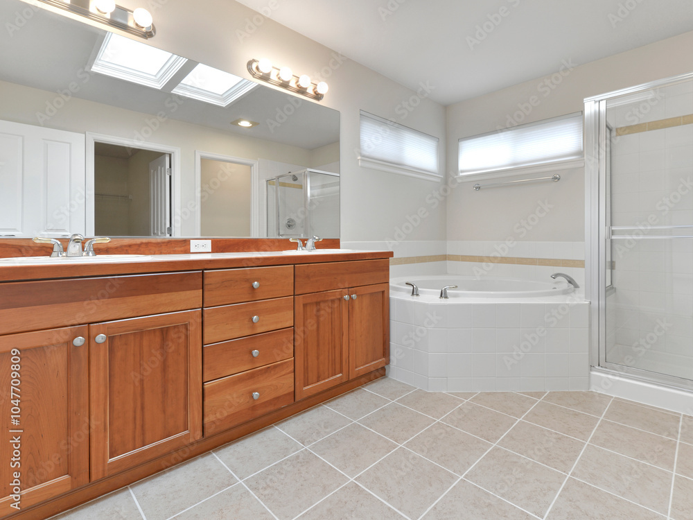 Modern residential bathroom interior Modern residential bathroom interior
