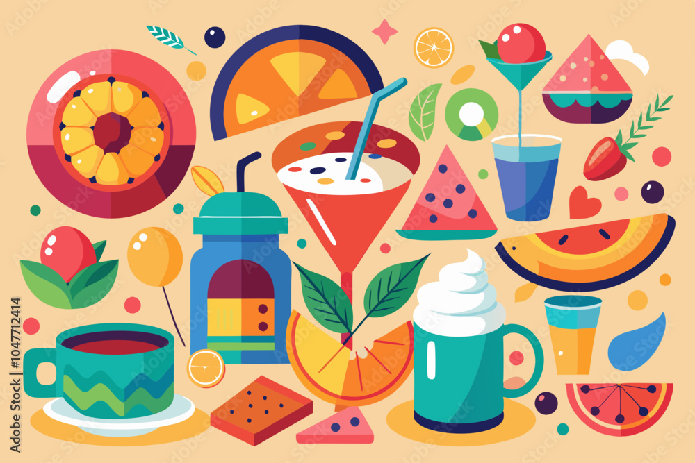 Food and Drink Vector Art for Cafe and Restaurant Themes Food and Drink Vector Art for Cafe and Restaurant Themes