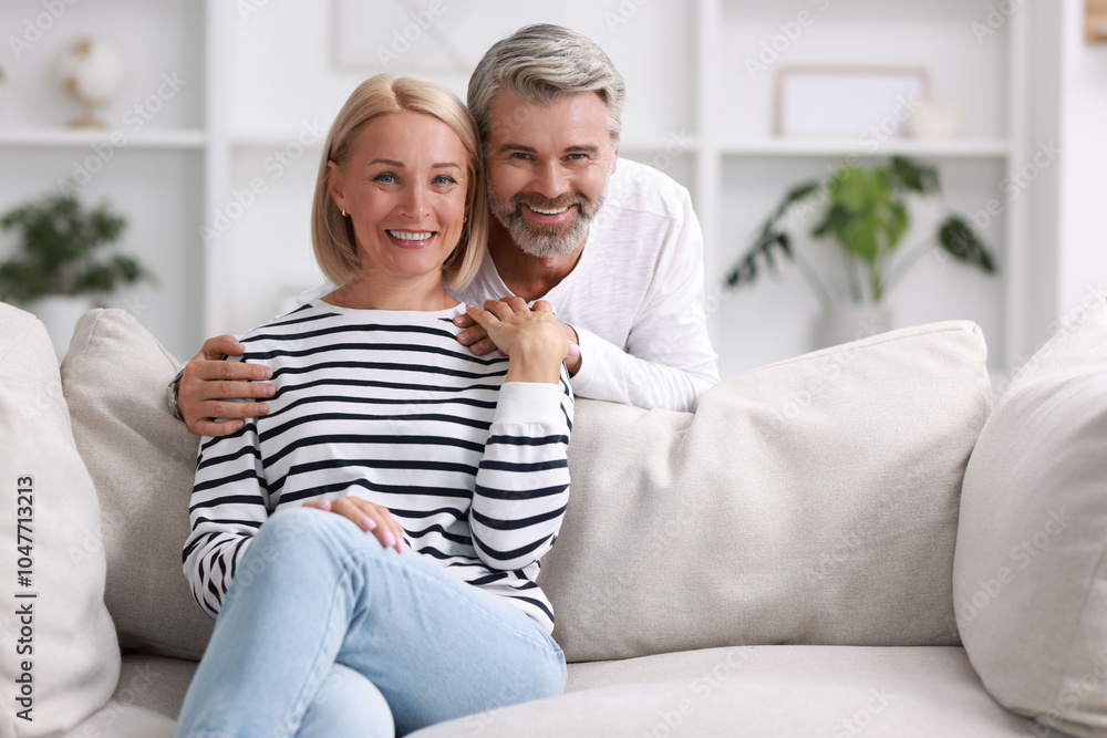 Portrait of happy middle aged couple at home Portrait of happy middle aged couple at home