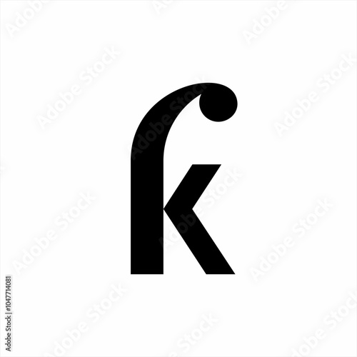 Simple vintage RK or FK letter logo design. photo