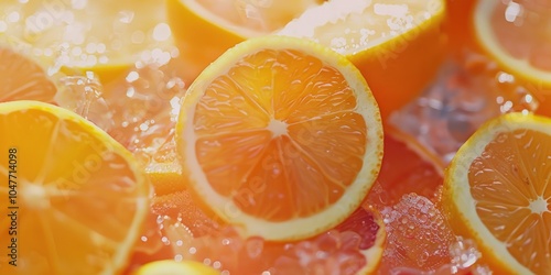 Freshly sliced oranges on a wooden cutting board