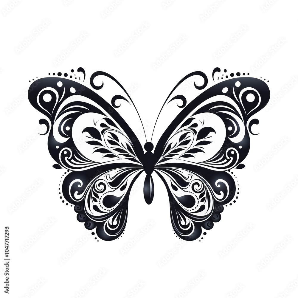 Black and White Butterfly with Bold Decorative Patterns and Elegant Wing Accents
Black and White Butterfly with Bold Decorative Patterns and Elegant Wing Accents