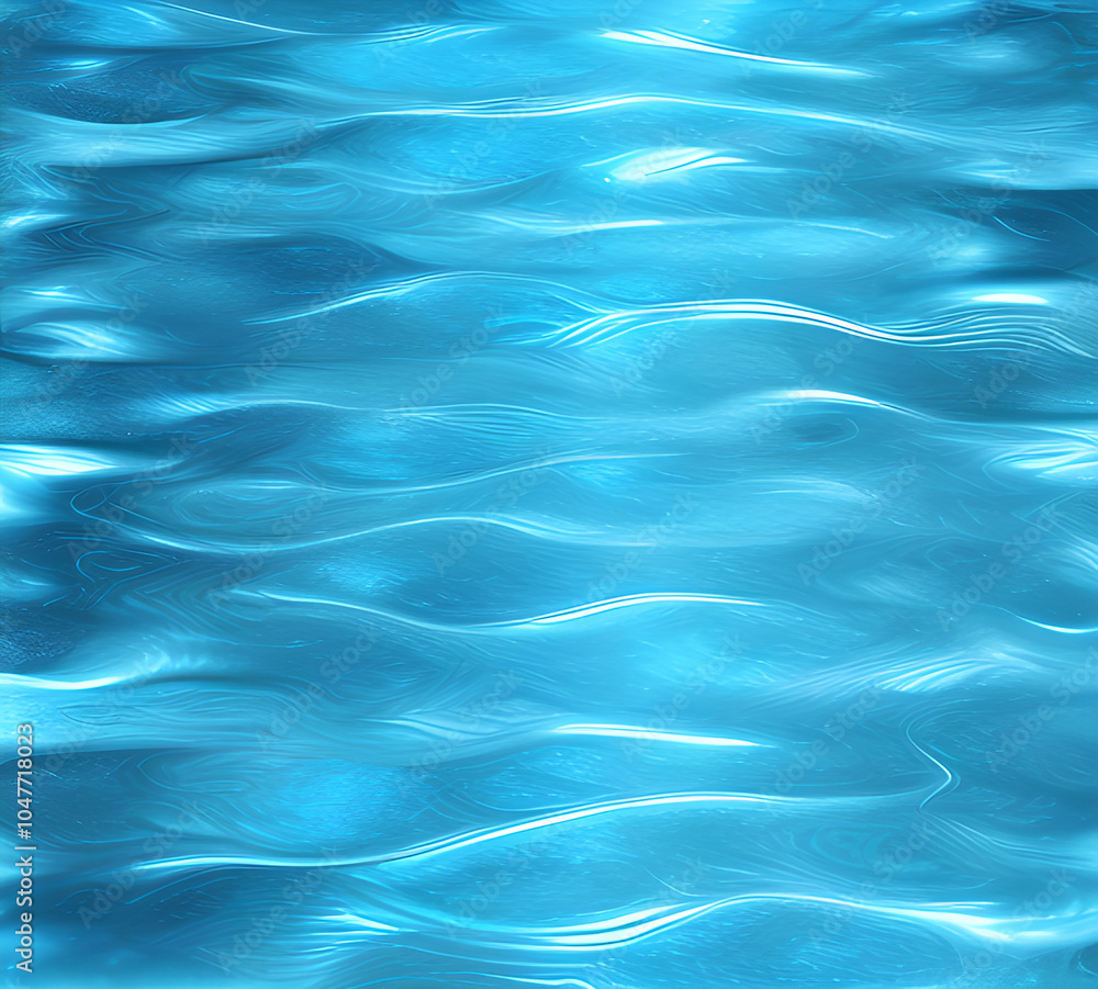 Obraz premium Blue wave Water background with sun glare bright light holiday sea playful and chaotic abstract illustration perfect for summer Background High quality 8k.generative ai 
