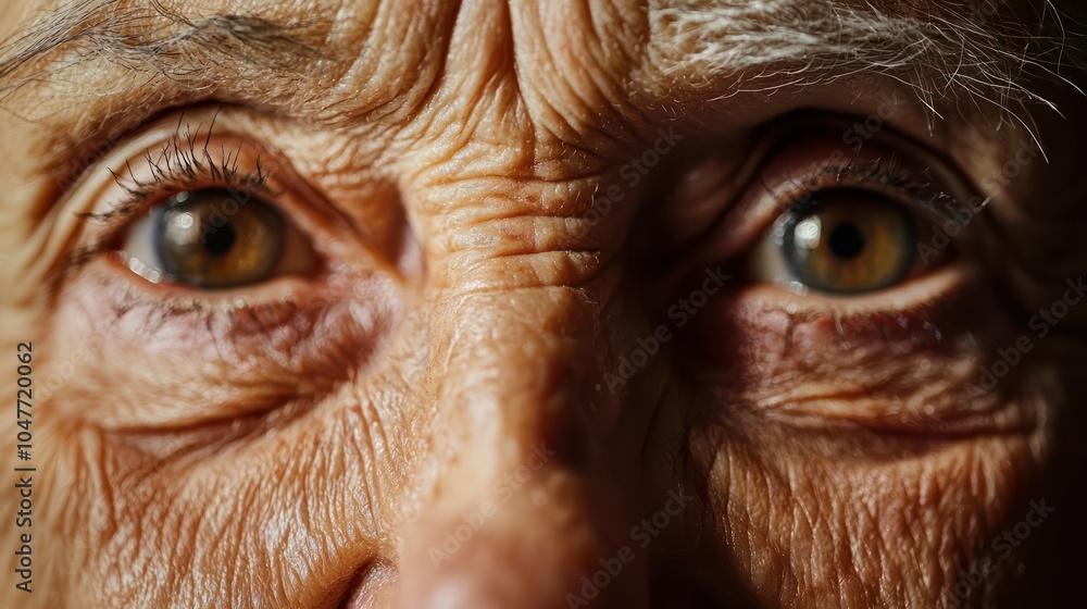 A close-up portrait of an elderly individual, showcasing the beauty of age through their wrinkles. A close-up portrait of an elderly individual, showcasing the beauty of age through their wrinkles.