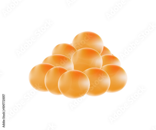 Red caviar 3D realistic illustration. Fish and seafood concept, salmon eggs or red caviar. Fish roe - healthy luxury delicacy. Seafood set of vector illustrations