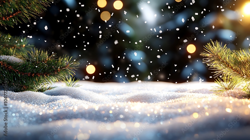 Snow Falls Quietly Against Black Sky Snow Falls Quietly Against Black Sky