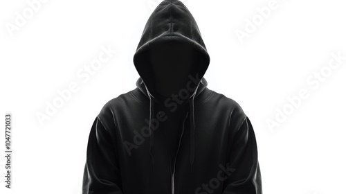 A silhouette of a person wearing a hoodie against a dark background