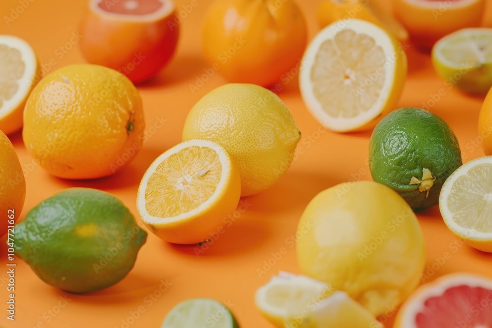 A collection of lemons, limes, and oranges arranged on a table A collection of lemons, limes, and oranges arranged on a table