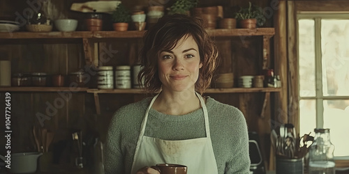 woman in a cafe