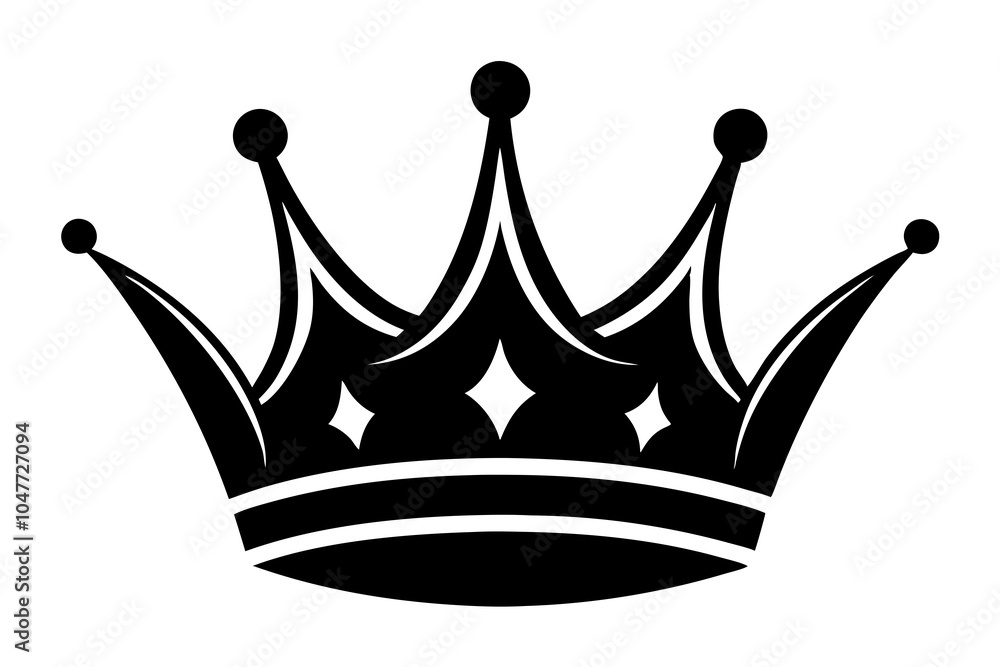 Elegant Crown Silhouette Design Royalty and Prestige in Minimalist Form Elegant Crown Silhouette Design Royalty and Prestige in Minimalist Form